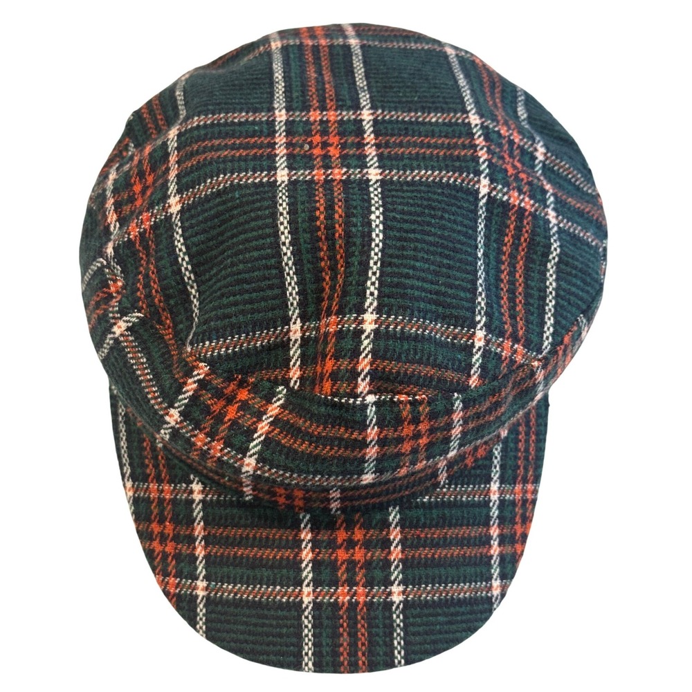NWT‎ Free People Lilibeth Green Plaid Lieutenant Newsboy Cap One Size